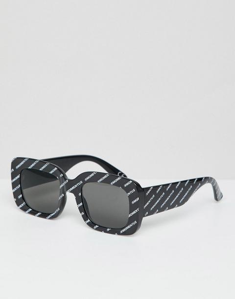 Asos Design Chunky Rectangle Sunglasses In Monogram