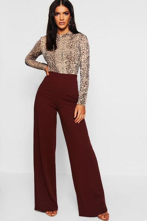 womens brown wide leg trousers