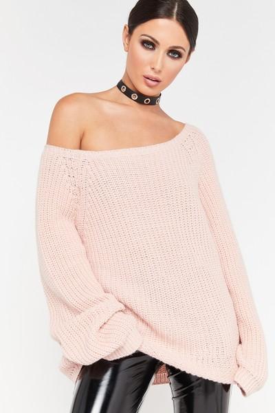Claire Pink Cable Knit Jumper