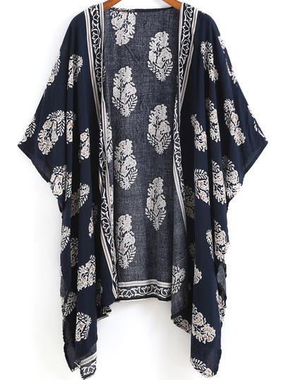 Kimono Stampato Vintage Azzurro