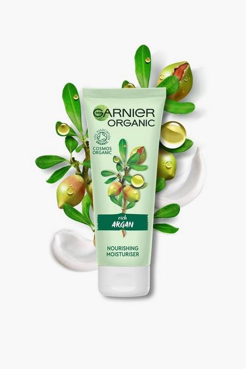 Womens Garnier Organic Argan Moisturiser 50ml Vegan - White - One Size, White