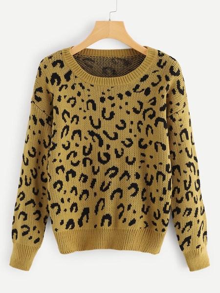 Maglione Con Stampa Leopardata