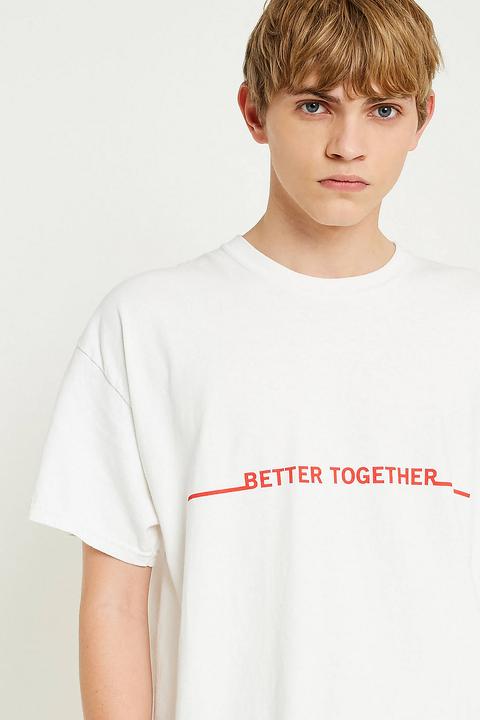 Uo Better Together White T-shirt - Mens L