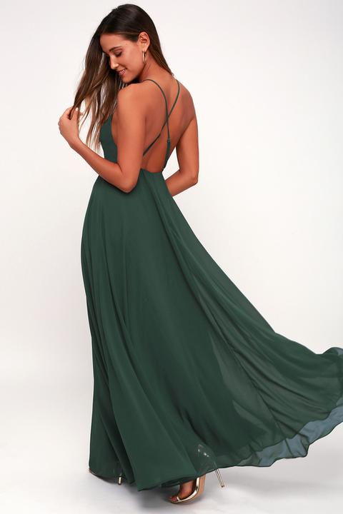 Mythical Kind Of Love Dark Green Maxi Dress - Lulus