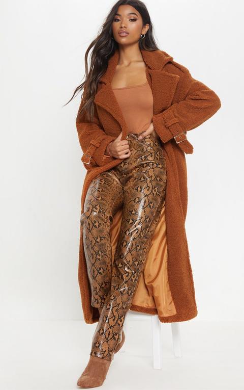 Brown Borg Oversized Belted Coat