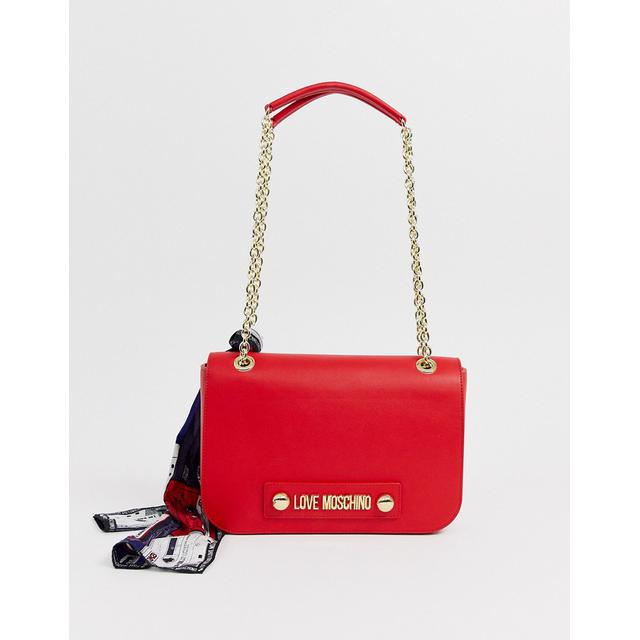 love moschino red shoulder bag