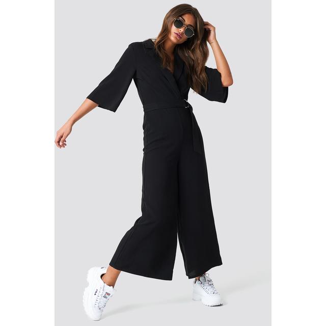 belted cropped jumpsuit