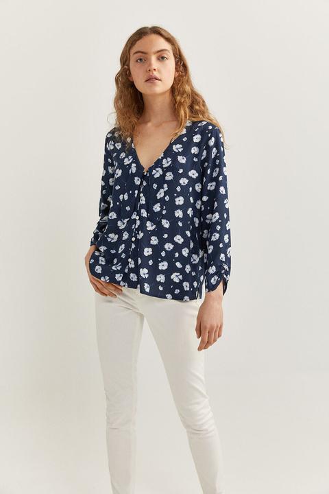 Blusa Estampada Cuello Lazo Springfield