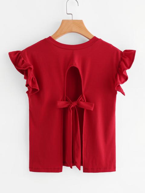 T-shirt Con Maniche A Volant