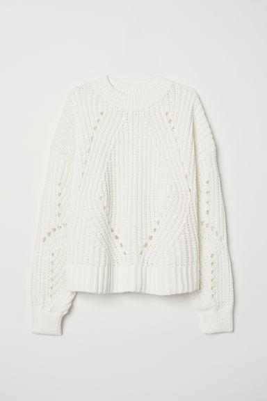 H & M - Pullover A Coste - Bianco