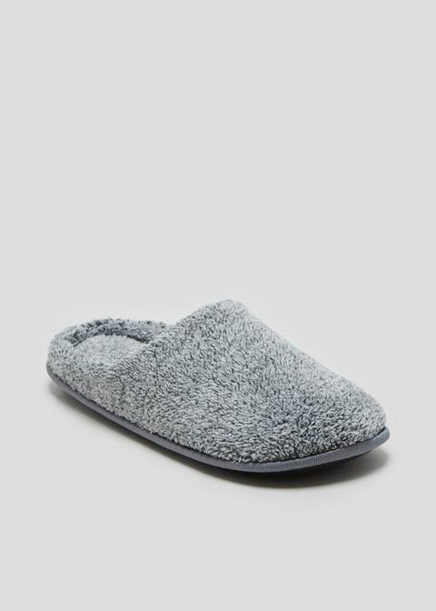 white fluffy mule slippers