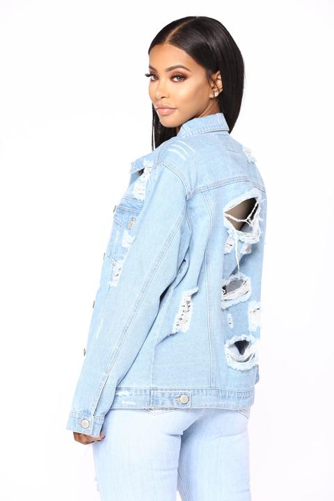 distressed denim jacket light wash