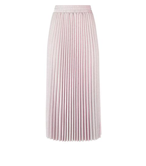 Pink glitter pleated hotsell midi skirt new look