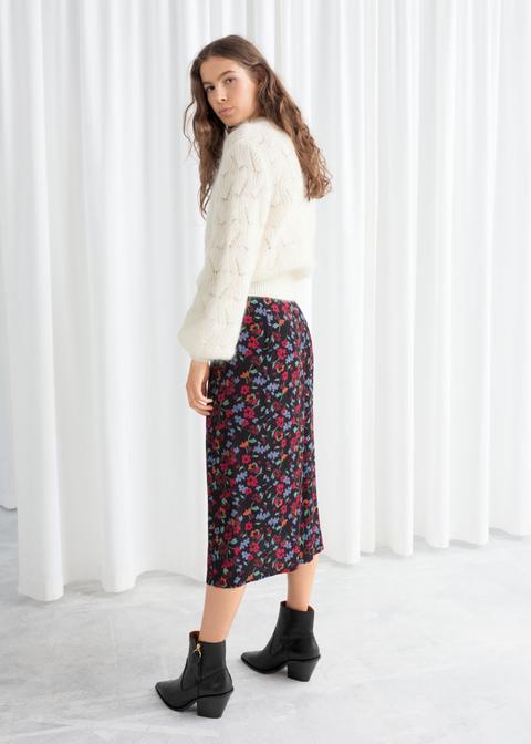 eyelet knit wool blend sweater