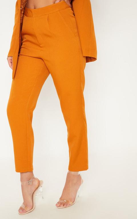 Pantalon De Tailleur Moutarde Court Jaune Moutarde From Prettylittlething On 21 Buttons