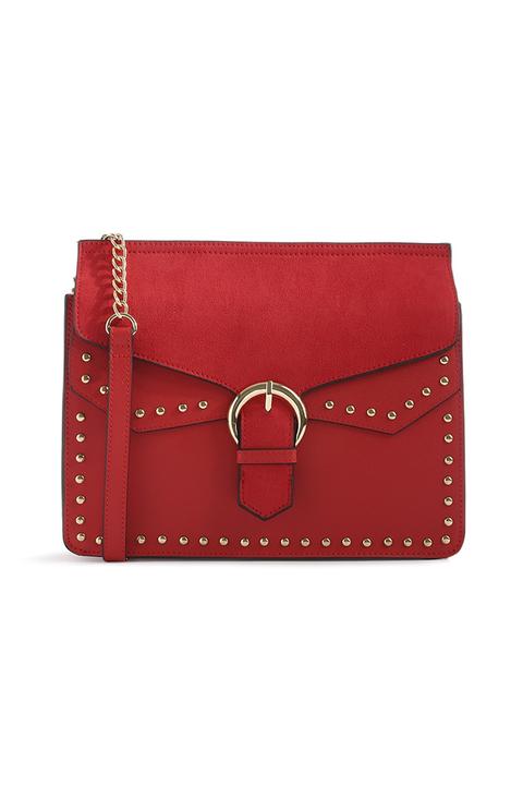 Red Stud Satchel Bag
