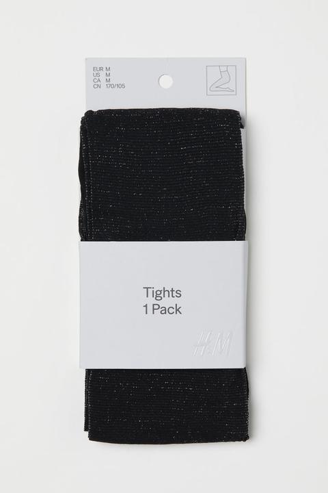 H & M - Glittery Tights - Black