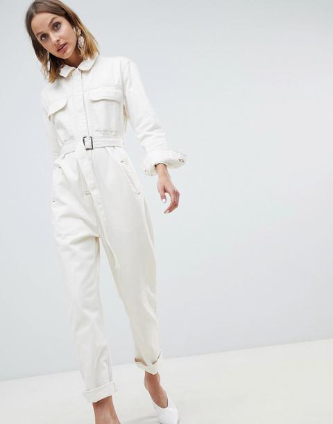 Asos White Utility Jumpsuit Aus Denim Cremeweiss From Asos On 21 Buttons