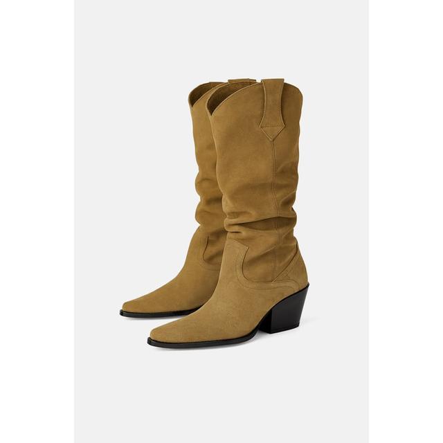 LEATHER COWBOY BOOTS - Multi-color | ZARA United States