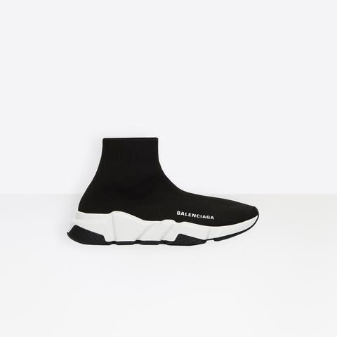 Trainer With White And Black Textured Sole