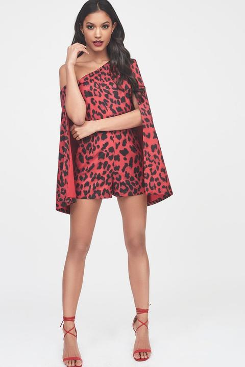 Lavish alice red hot sale leopard print dress