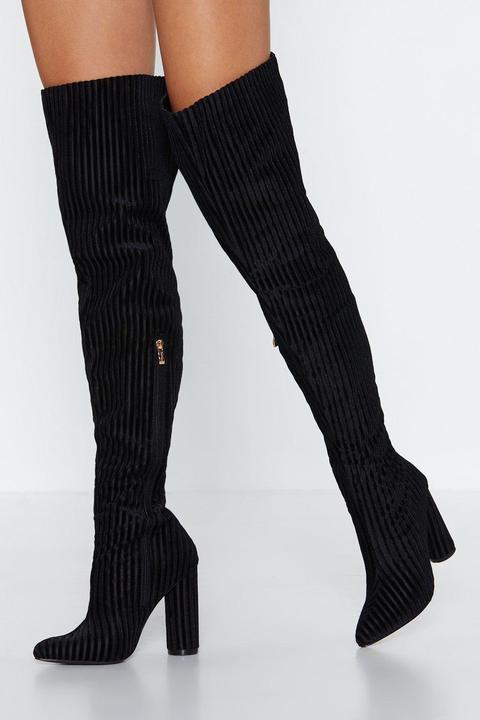 Ready For The Rib Down Thigh-high Boot