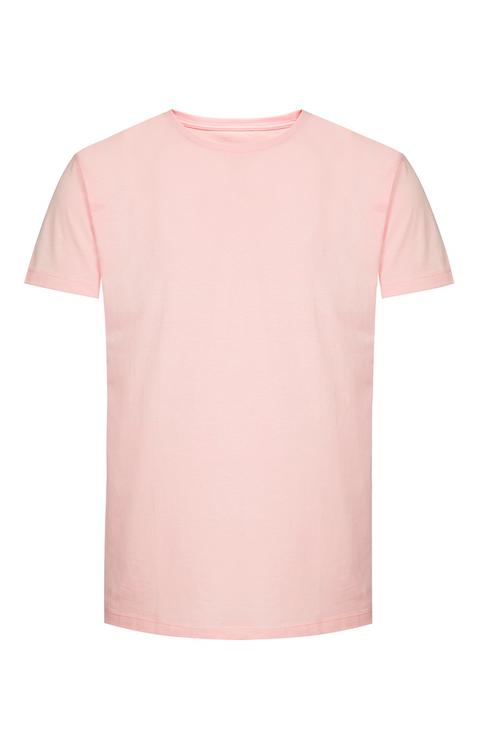 Camiseta Ajustada Rosa Cuello Redondo