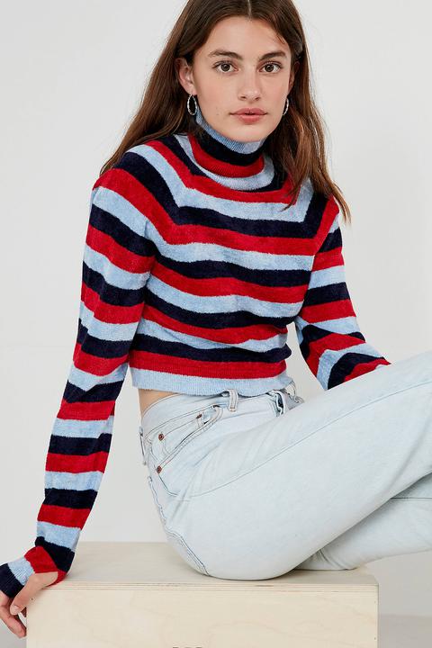 Bdg Venus Striped Turtleneck Chenille Jumper - Womens Xs