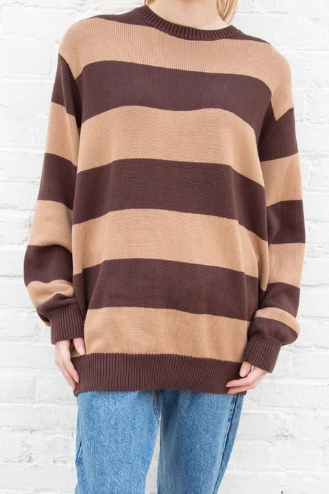 Brianna Cotton Blend Thick Stripe Sweater