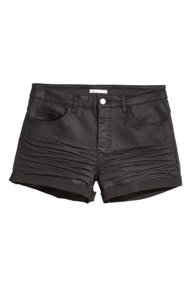 H & M - Pantalón Corto De Sarga - Negro