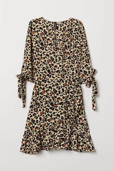 H & M - Abito Incrociato Fantasia - Nero