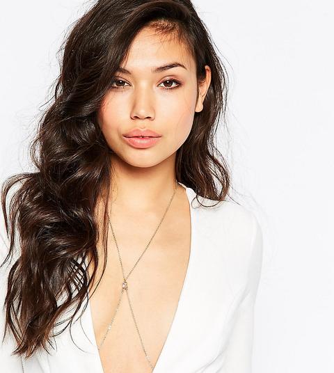 Minicadena Para El Cuerpo Con Pedrería De Asos Design-dorado