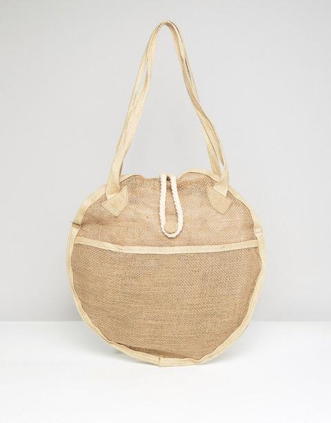 Bolso Shopper Redondo De Yute De Asos Beach