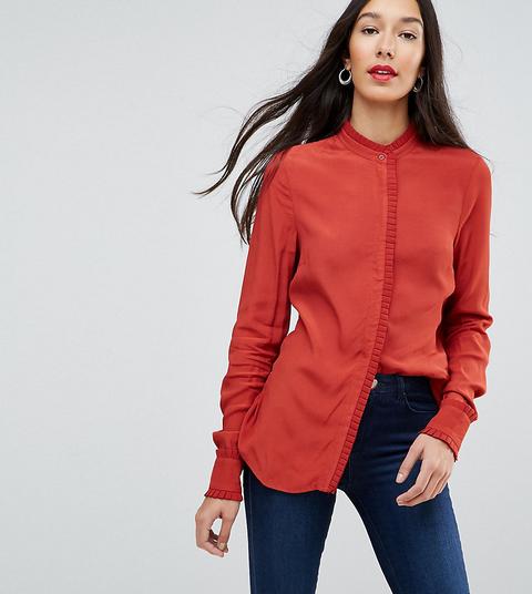 Y.a.s Tall - Blusa Con Deliziosi Dettagli Smerlati - Arancione