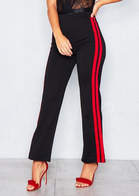 Trishna Black Red Stripe Jogging Trousers