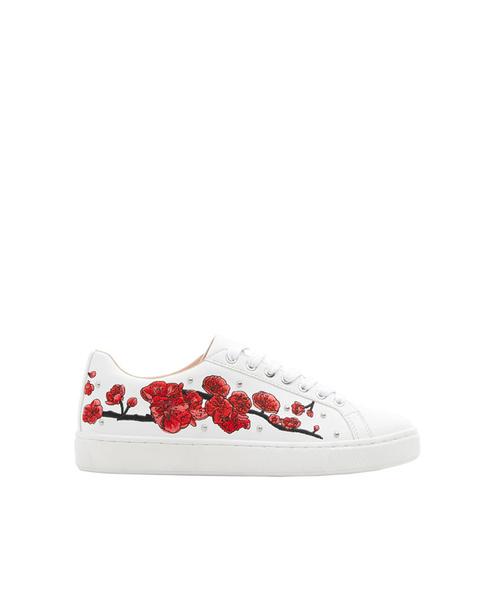 Sneakers Con Ricamo Floreale