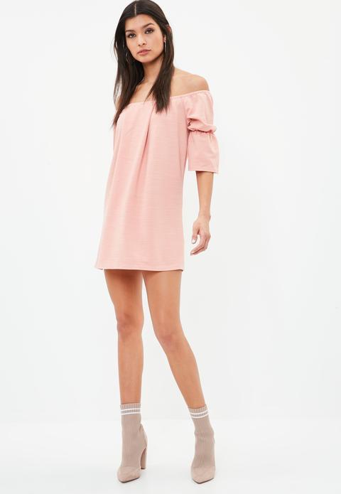 Pink Bardot Ponte Dress