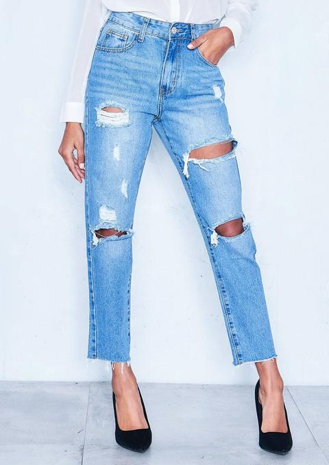 Ruby Denim Extreme Rip Straight Leg Jeans