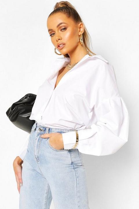 Womens Oversized Shirt - White - 6, White