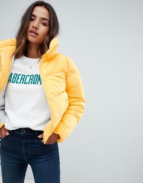 Abercrombie & Fitch - Gesteppte Oversize-jacke - Gelb