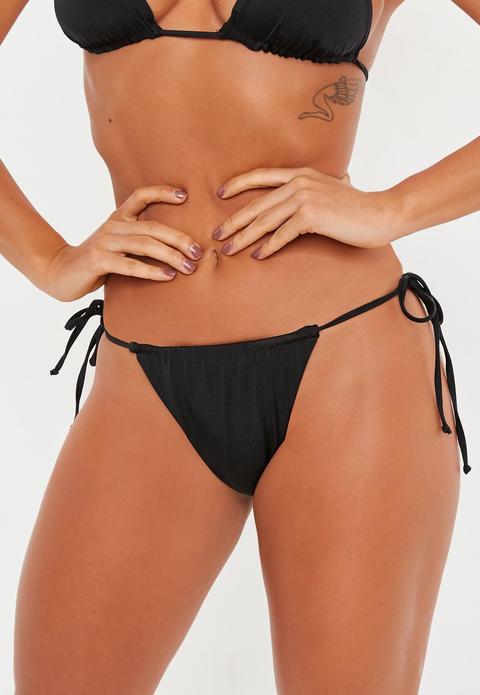 Black Sheen Minimal Thong, Black