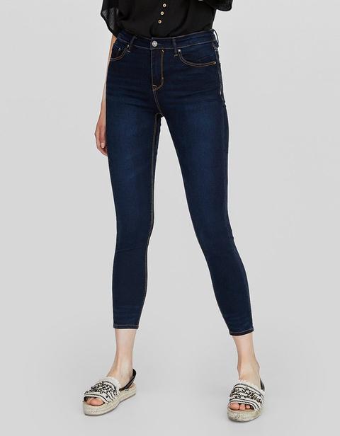 Denim High Waist Jeans Scuro