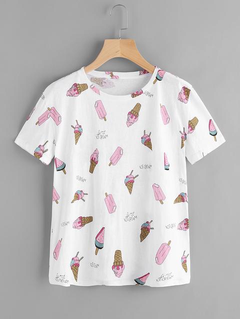 Tshirt Con Stampa Di Gelato