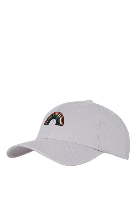 Rainbow Embroidered Washed Cap