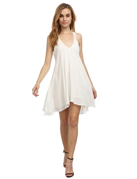 Blanco Sin Mangas Con Espalda Romántica Loved Lolita Plisado Vestido