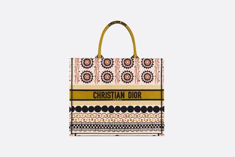 Sac Dior Book Tote En Toile Brodée