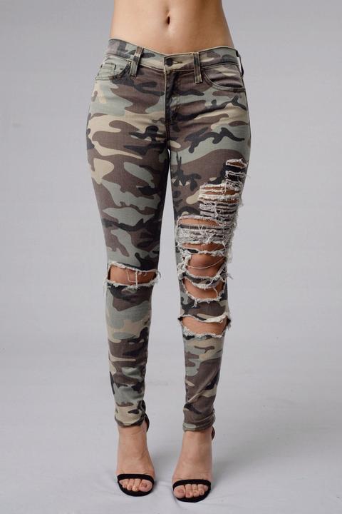 Battle Scars Jeans - Camo