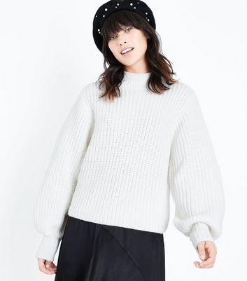 white chunky knit jumper