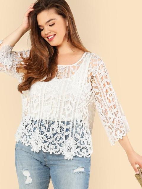 Top In Pizzo Floreale Tagliato