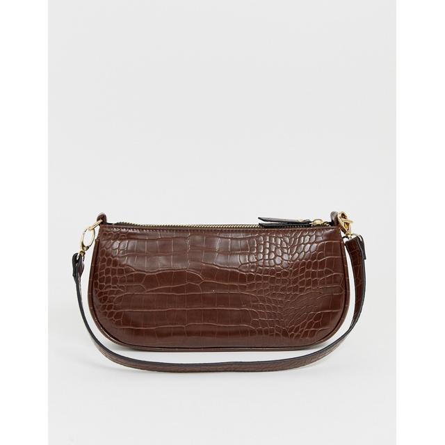 mock croc shoulder bag